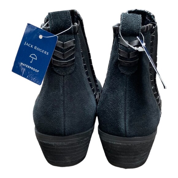 Jack Rogers Black Suede Poppy Ankle Boot Booties Low Heel Women's Shoe Size 8M - Picture 6 of 11